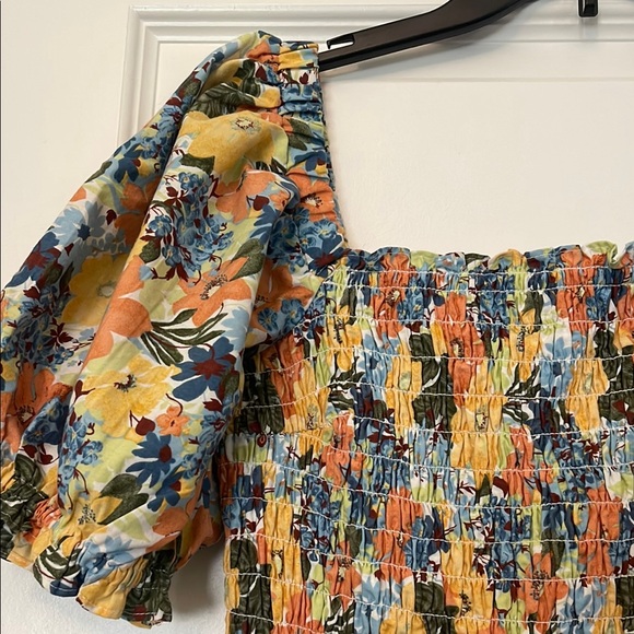 Floral Smocked Dress with Puff Sleeves - Picture 3 of 7